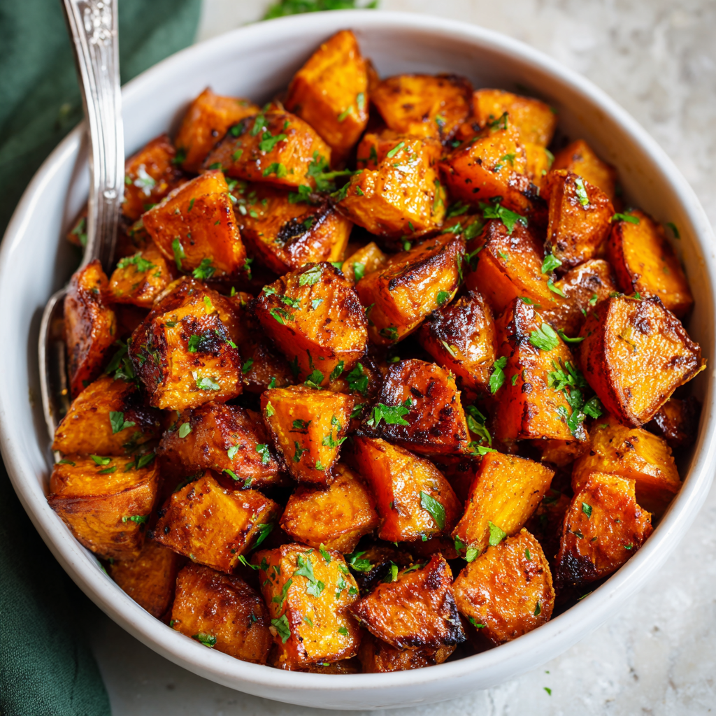 Easy Honey Roasted Sweet Potatoes
