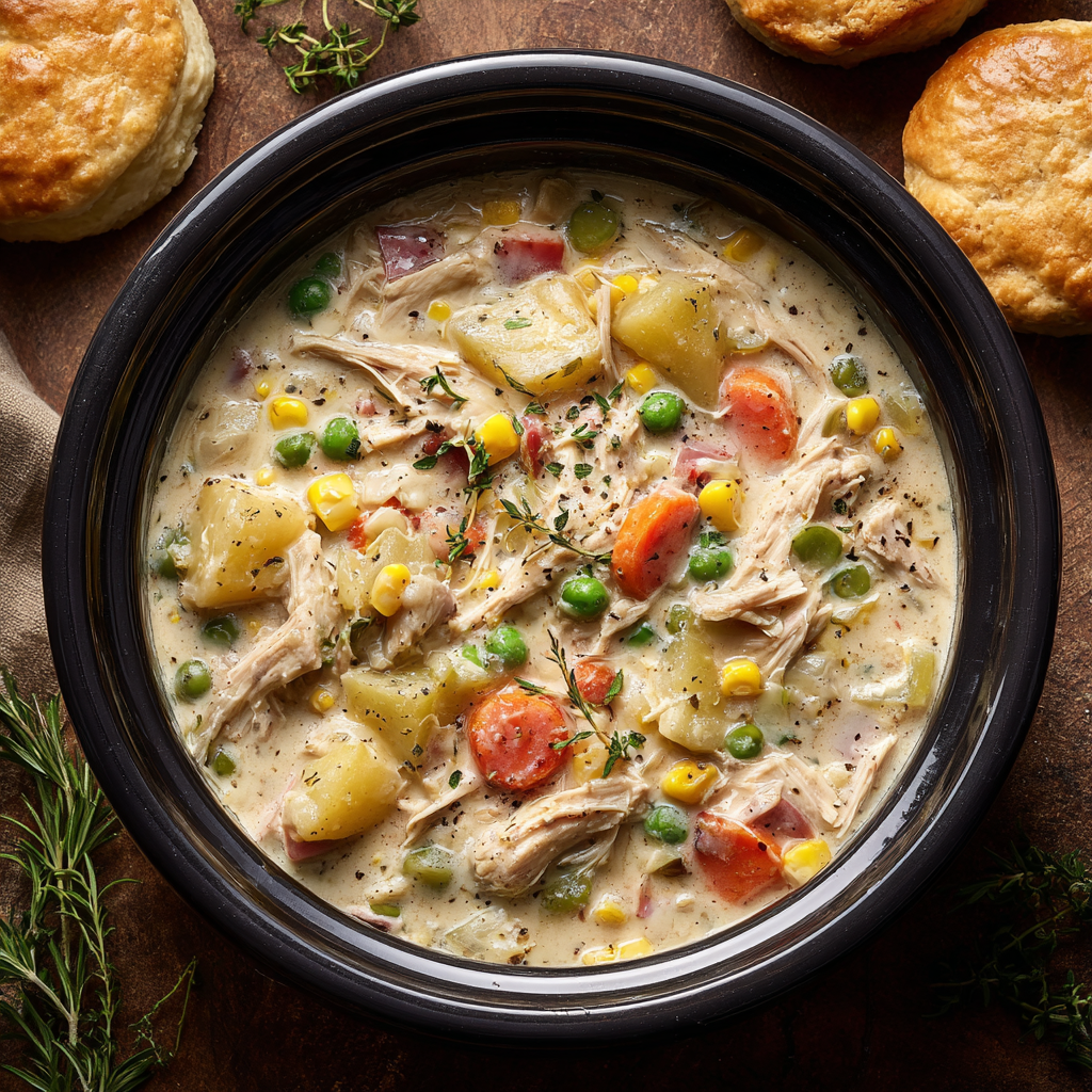 Chicken Pot Pie in the Slow Cooker