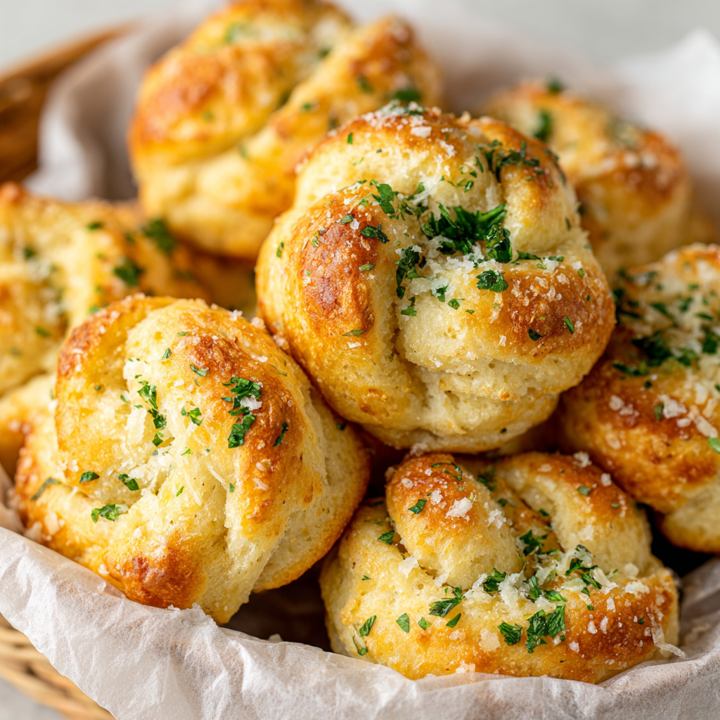 Easy Garlic Parmesan Knots – Buttery, Fluffy & Addictively Good