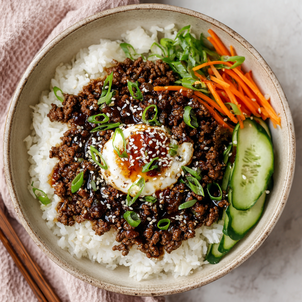 Quick & Easy Korean Ground Beef Bowl