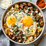 High-Protein Breakfast Bowls with Sausage, Eggs & Hash Browns : Meal Prep Friendly