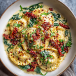 Creamy Tuscan Ravioli with Sun-Dried Tomatoes & Spinach