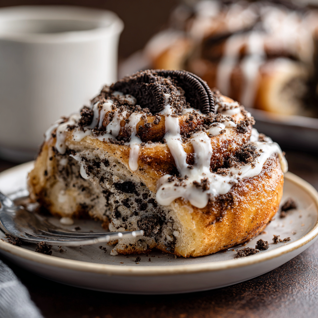 Cookies and Cream Cinnamon Rolls | Oreo Stuffed Sweet Rolls