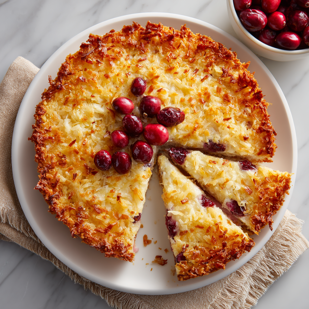 Cranberry Coconut Macaroon Pie