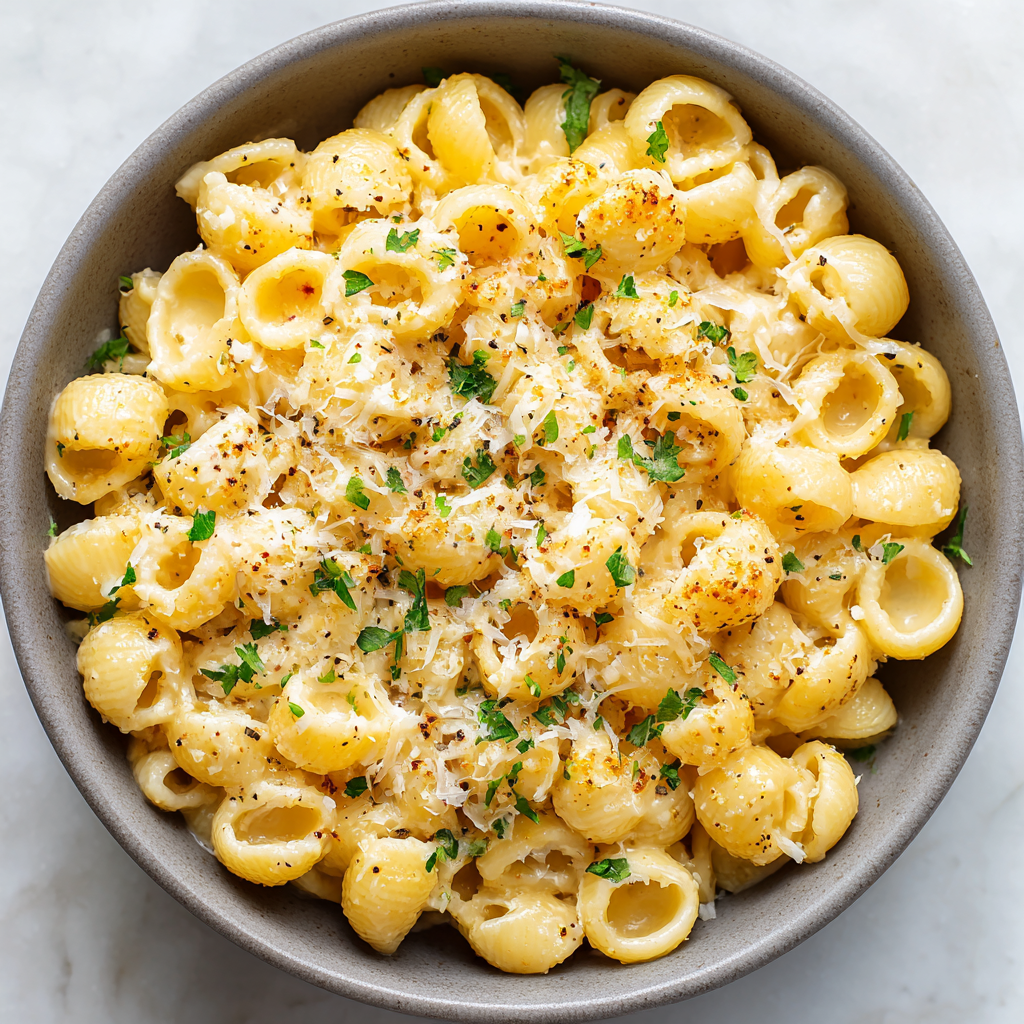 Creamy Garlic Butter Ditalini Pasta