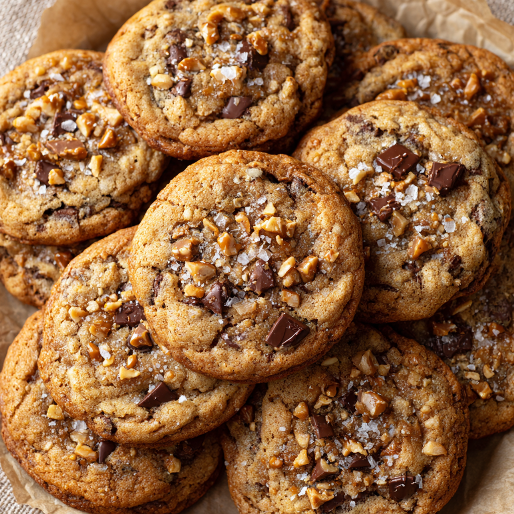 Toffee Chocolate Chip Cookies : Chewy, Buttery & Loaded with Sweet Crunch