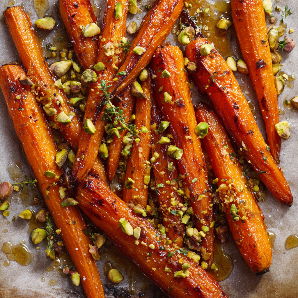 Roasted Carrots with Honey & Pistachios