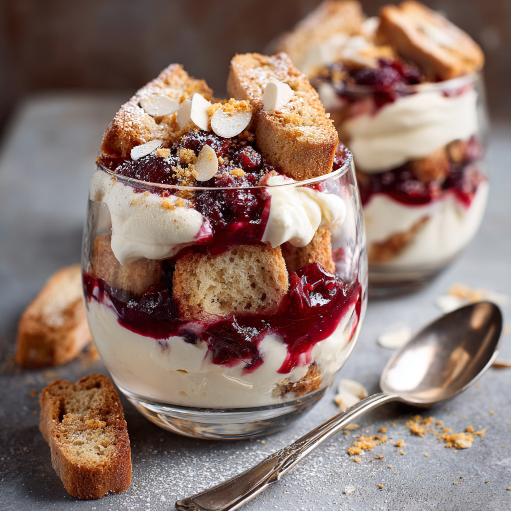 Cranberry Almond Biscotti Tiramisu