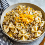 Slow Cooker Creamy Ranch Beef & Corn Bowties
