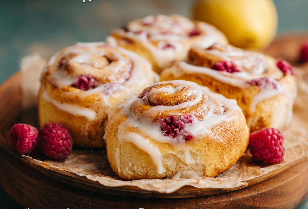 Heavenly Delight: Raspberry Cinnamon Rolls with Lemon Cream Cheese Frosting