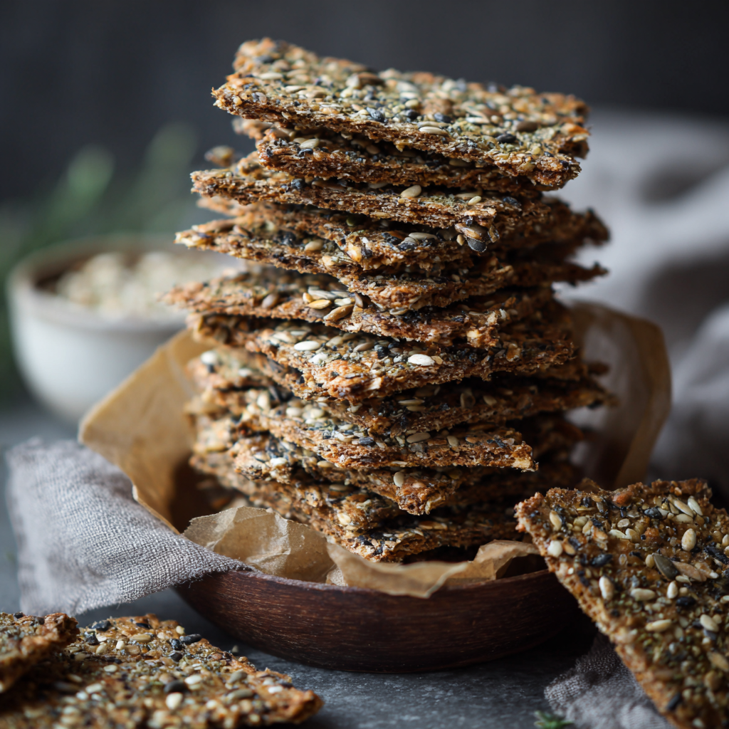Seedy Sourdough Crackers : Crunchy, Nutty, and Naturally Fermented
