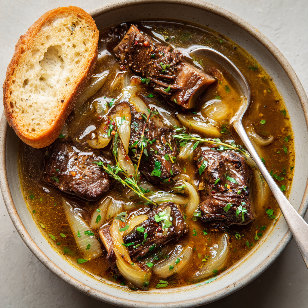 Rich French Onion Short Rib Soup : Hearty, Herby, and Packed with Bold Flavor