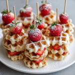 Mini Waffle Skewers with Berries : Fun, Bite-Sized Brunch Treat