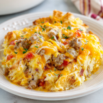 Overnight Crockpot Christmas Breakfast Casserole : Cheesy, Hearty & Stress-Free