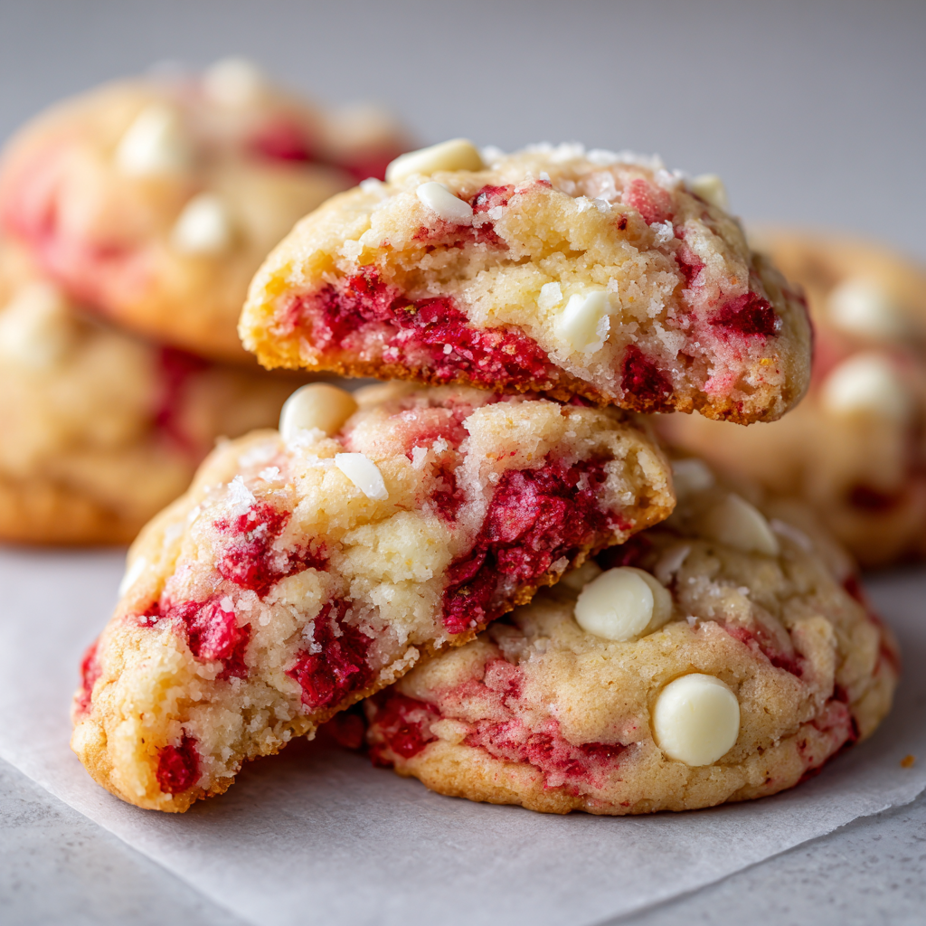 Strawberry Cheesecake Cookies : Soft, Creamy & Bursting with Berry Flavor