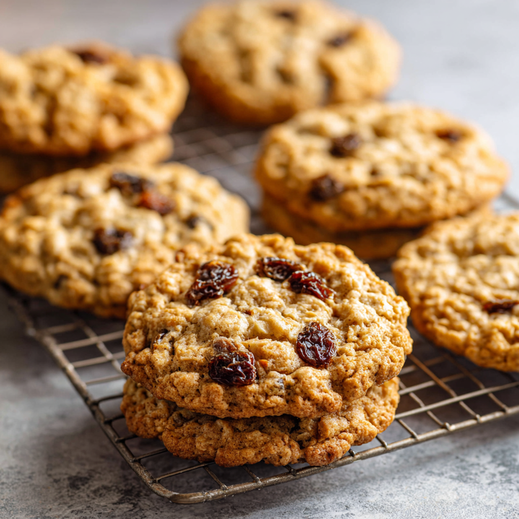 Bakery-Style Oatmeal Raisin Cookies : Chewy, Golden & Packed with Flavor