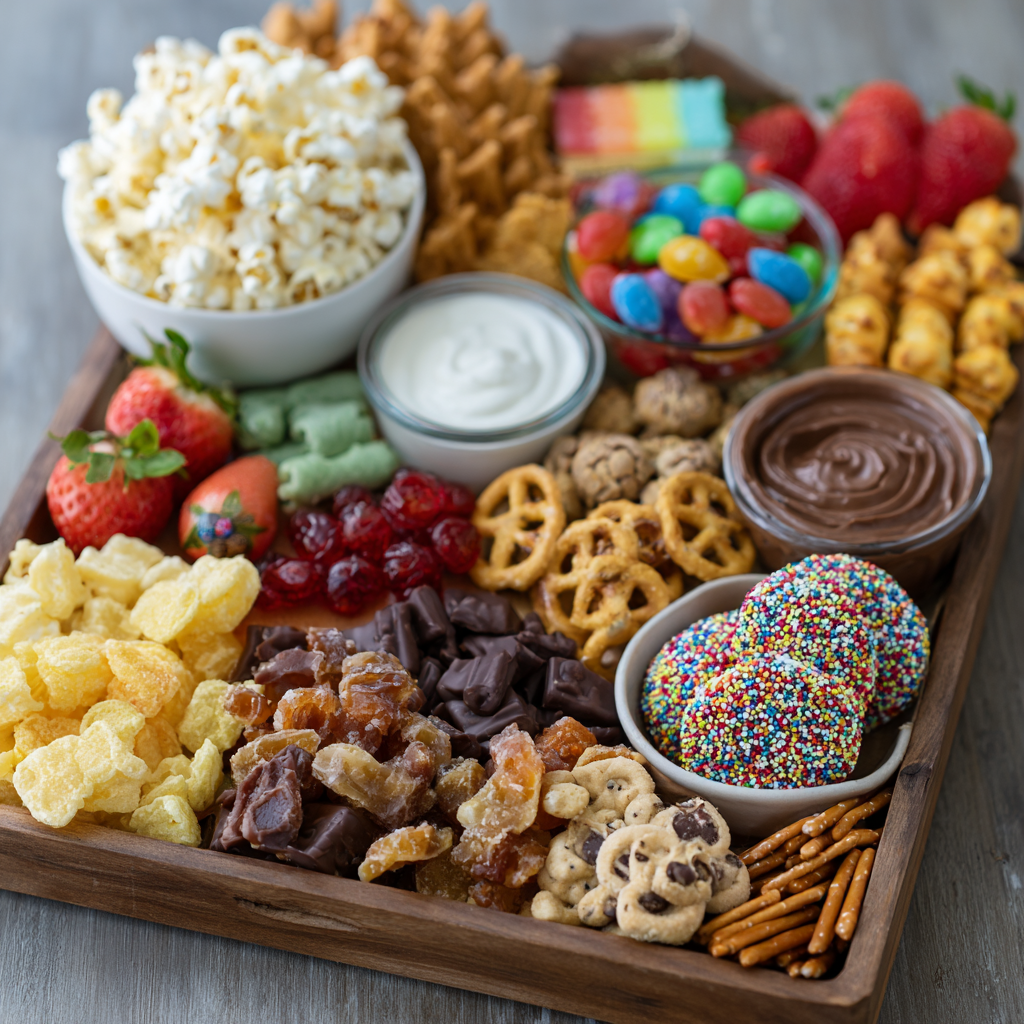Movie Night Snack Charcuterie Board : The Ultimate Sweet & Salty Spread