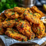 Crispy Oven-Fried Parmesan Chicken Wings | No Deep Fryer Needed!