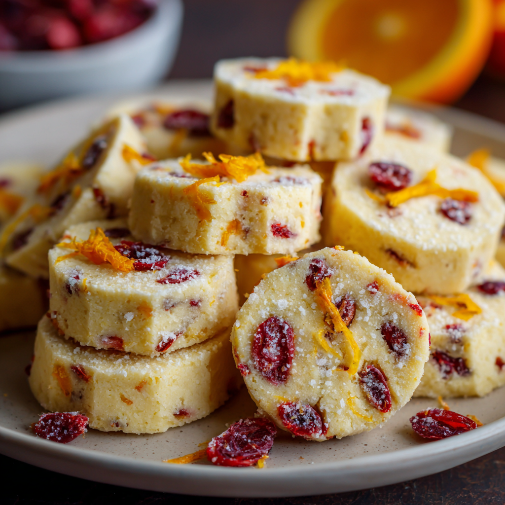 Orange Cranberry Shortbread Cookies : Buttery, Bright & Perfectly Crisp
