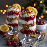 Christmas Morning Cranberry Cream Parfaits : Bright, Buttery & Beautifully Layered