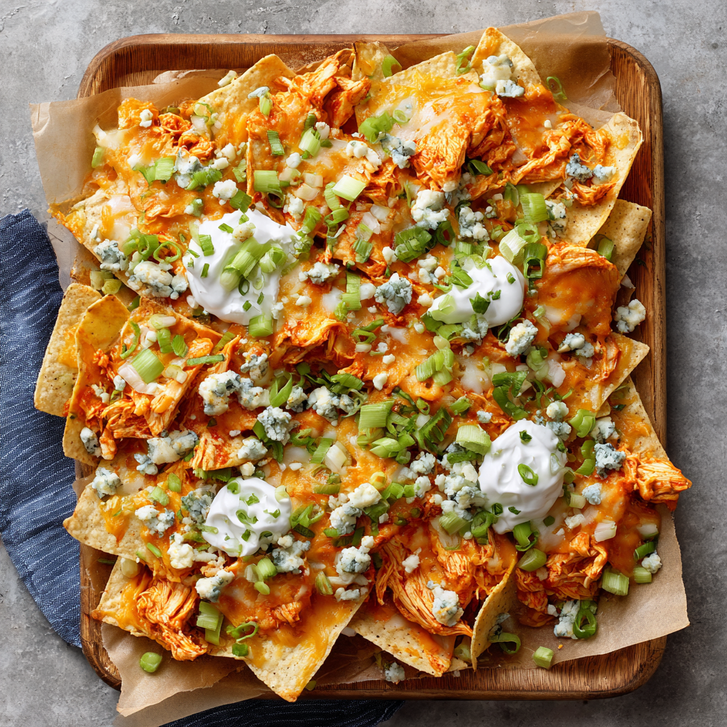 Loaded Buffalo Chicken Nachos : Game Day’s Boldest Snack