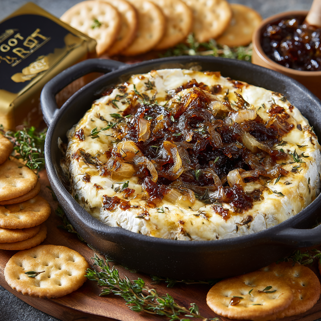 Baked Goat Cheese with Caramelized Onions