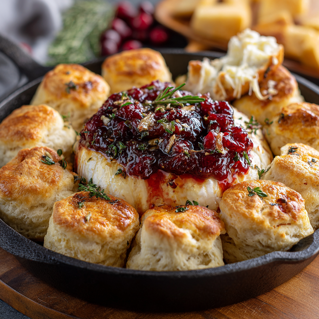Cranberry Brie Biscuit Dip