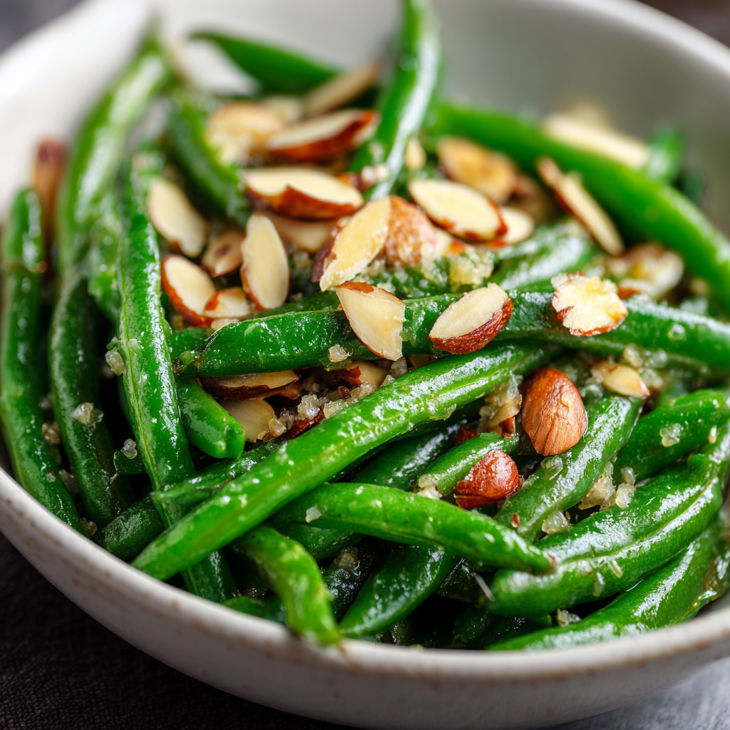 Garlic Butter Green Beans with Almonds