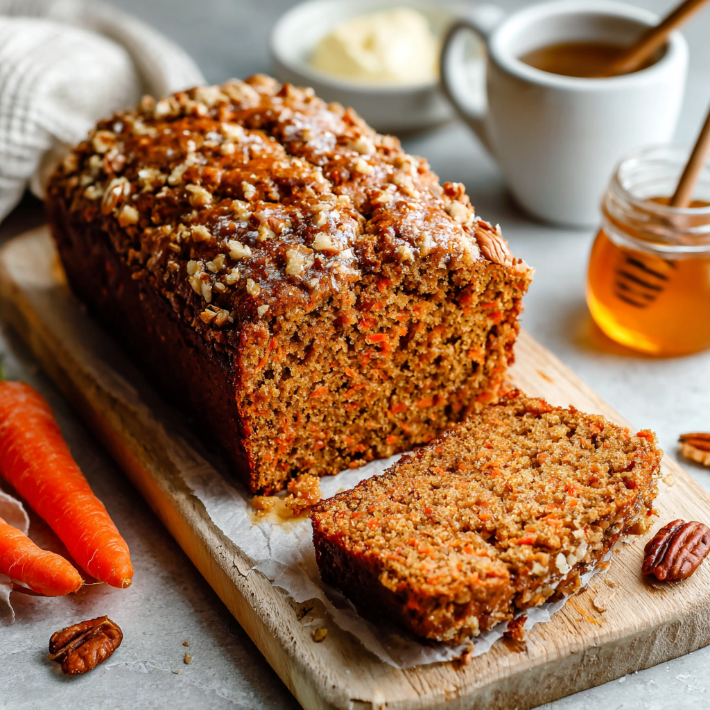 Moist & Healthy Oatmeal Carrot Cake with Honey