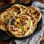 Sourdough Discard Garlic Naan : Tangy, Chewy Flatbread with Buttery Garlic Bliss