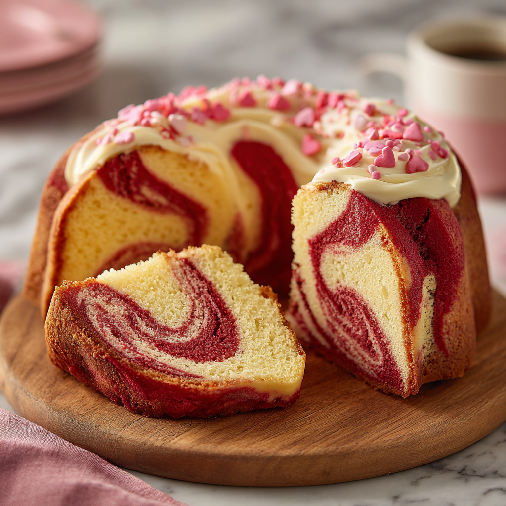 Cupid’s Marble Cake: Swirled, Sweet & Valentine-Ready
