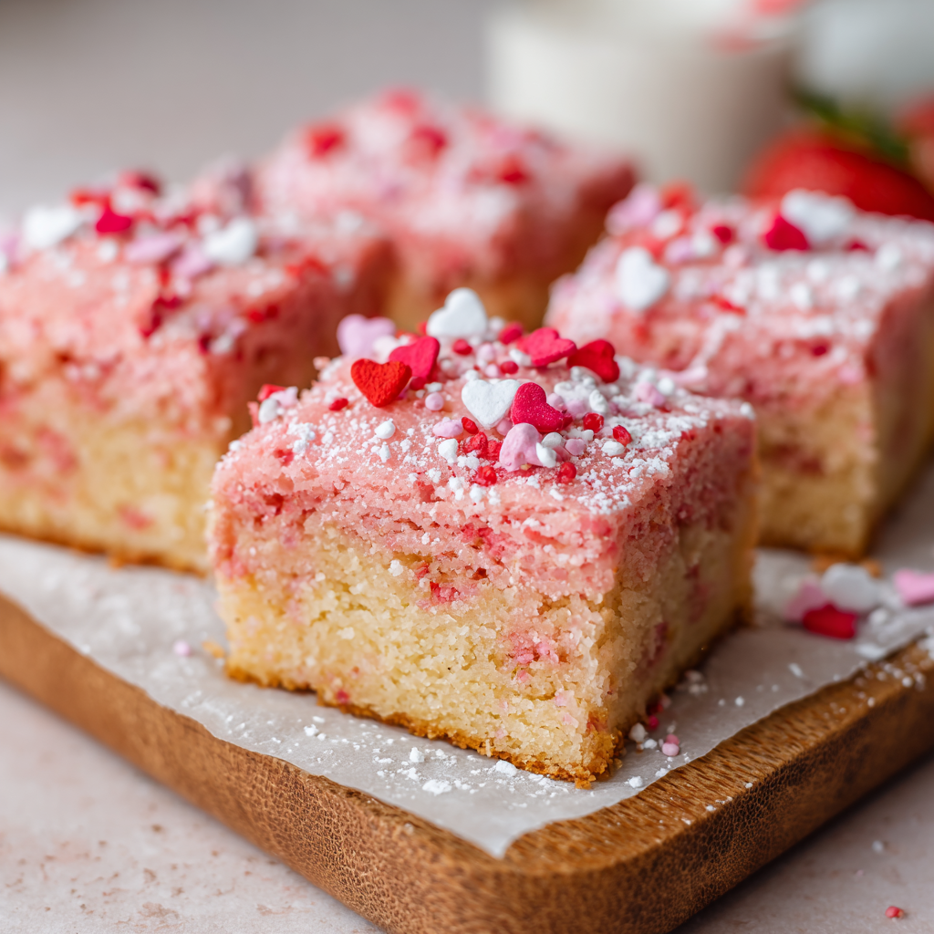 Sourdough Strawberry Cake Bars : Tangy, Pretty-in-Pink Dessert Squares