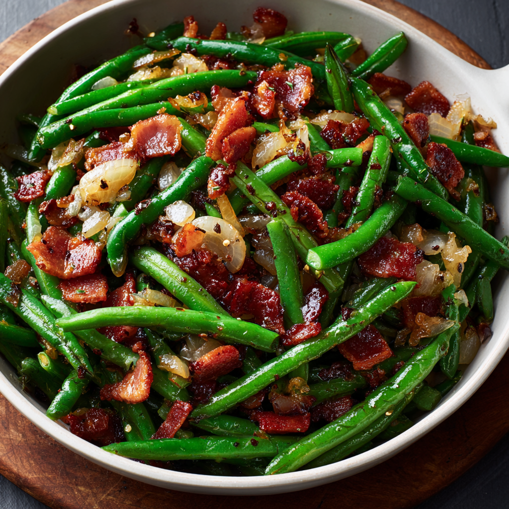 Southern Bacon Green Beans : Buttered, Smoky & Seriously Addictive