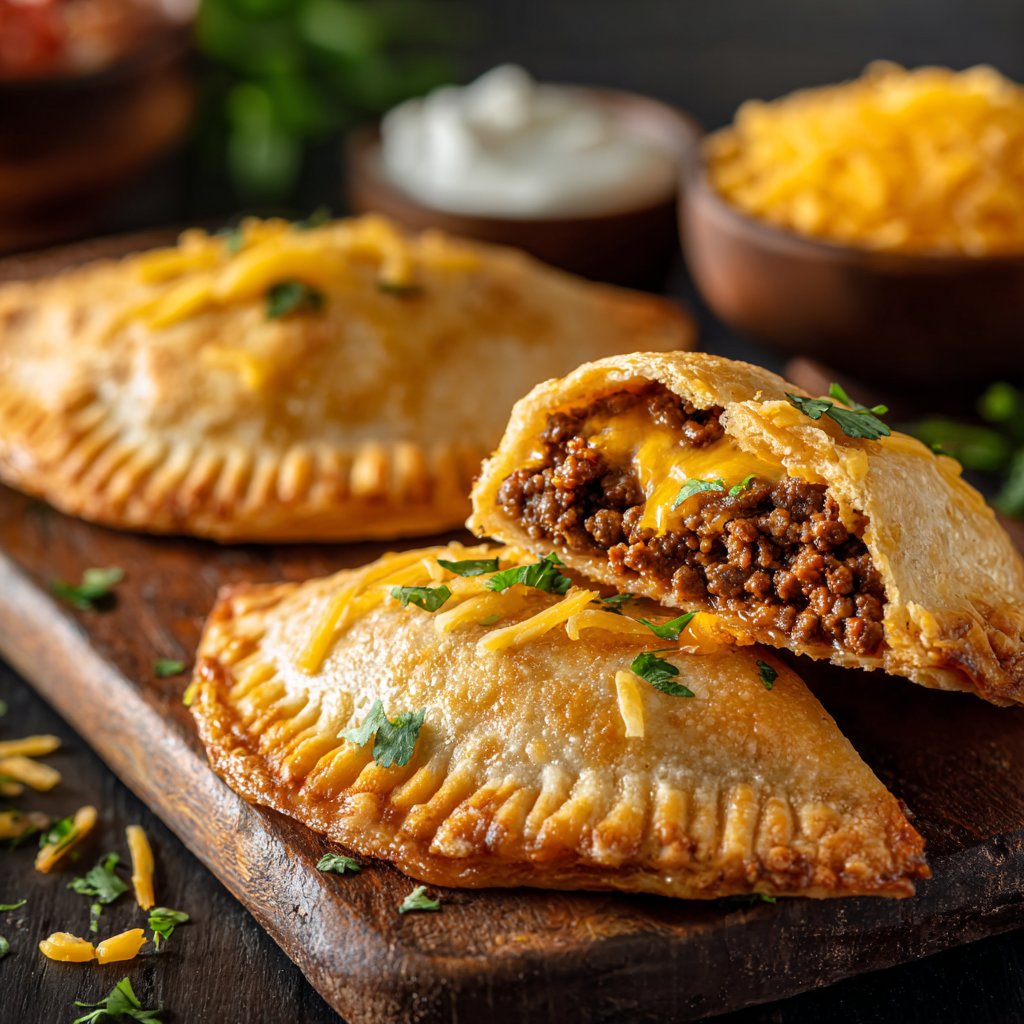 Cheesy Ground Beef Empanadas : Golden, Savory & Totally Craveable