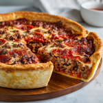 Deep Hamburger Sausage & Pepperoni Pie : The Ultimate Meaty Comfort Bake