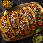 Zesty Salmon Tacos with Corn-Bean Salsa & Creamy Toppings