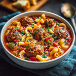 Macaroni Meatball Soup (Hearty, Saucy & Family-Friendly)