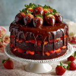 Chocolate-Covered Strawberry Drip Cake: A Showstopping Centerpiece of Romance
