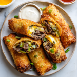 Philly Cheesesteak Egg Rolls : Crispy, Cheesy, and Packed with Flavor