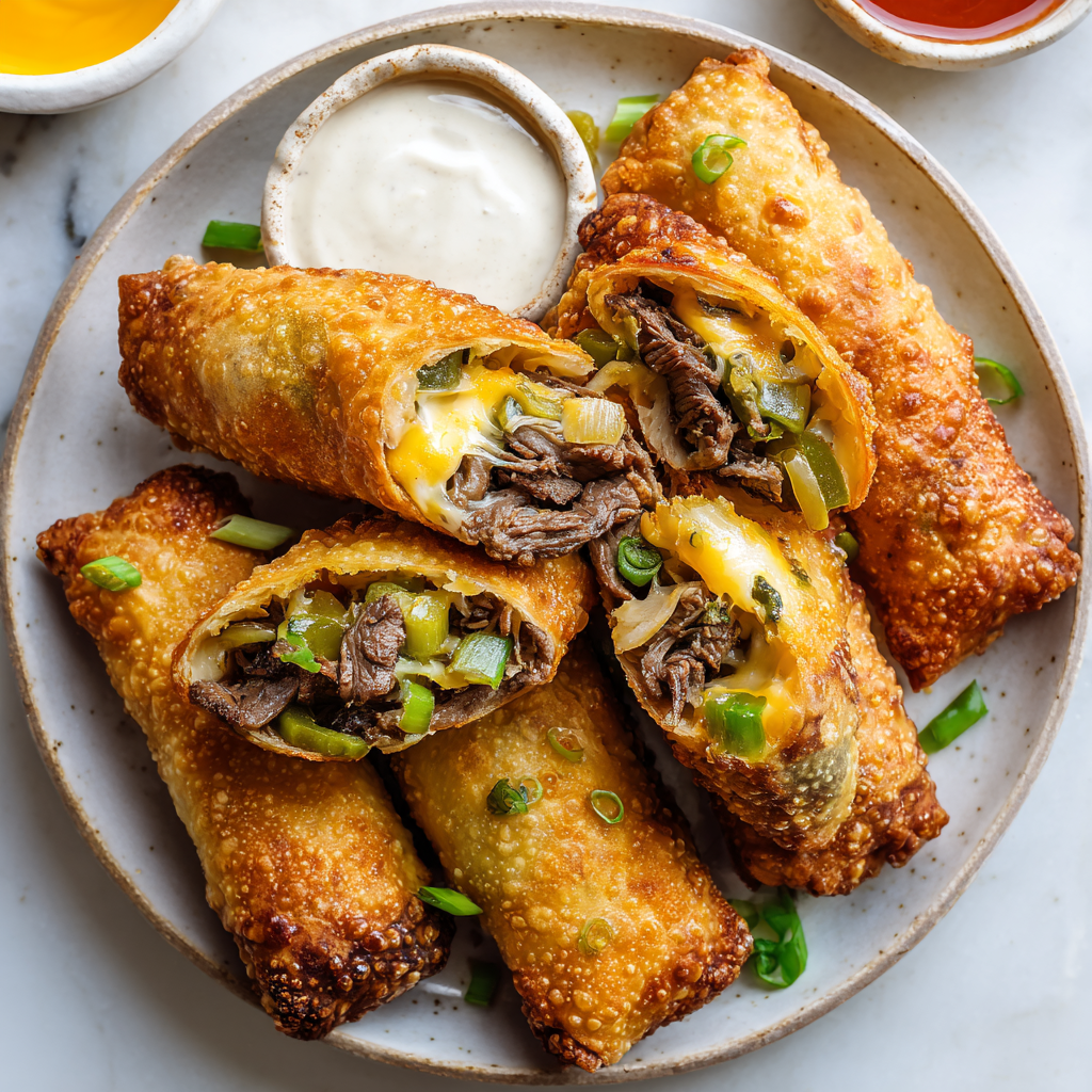 Philly Cheesesteak Egg Rolls : Crispy, Cheesy, and Packed with Flavor