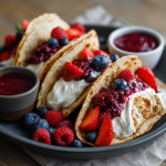 Protein Pancake Tacos : Wholesome, Family-Friendly Brunch with Berry Syrup