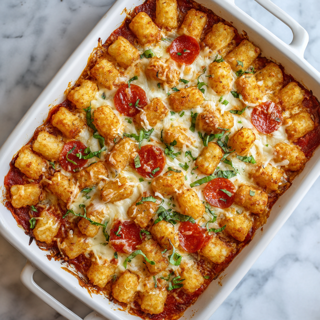 Pizza Tater Tot Casserole : Cheesy, Crispy, and Crowd-Pleasing