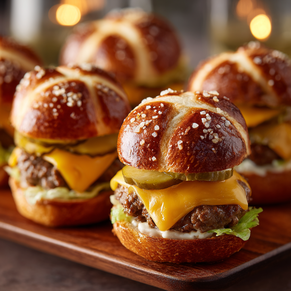 Big Mac Pretzel Sliders : Cheesy, Juicy, Party-Ready Mini Burgers