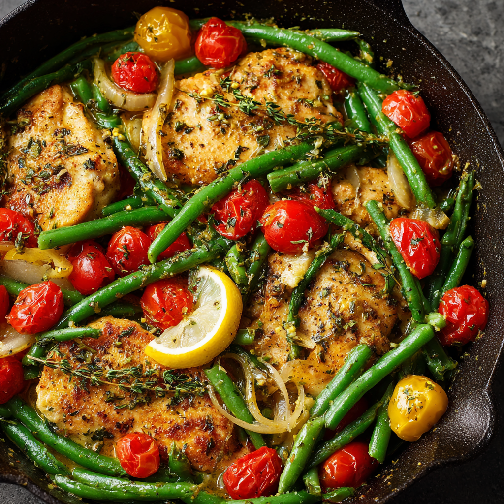 Lemon Dijon Chicken & Green Bean Skillet : Bright & Easy One-Pan Meal