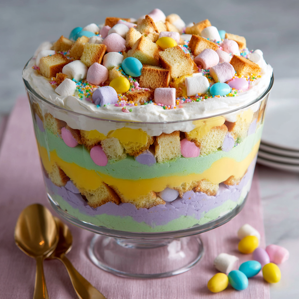 Easy Easter Trifle Dessert : A Colorful, Creamy Spring Treat