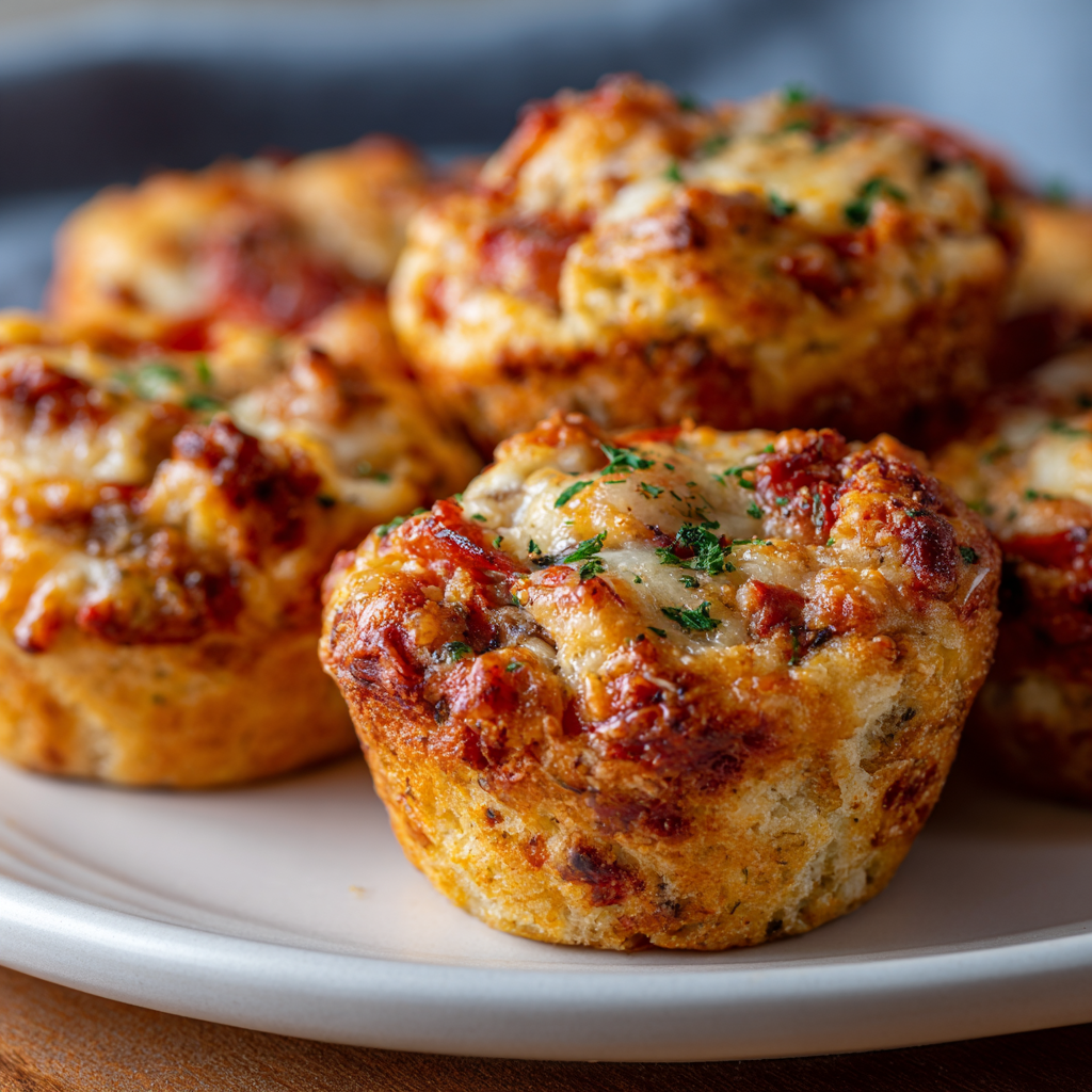 Sourdough Discard Pizza Muffins : Cheesy, Savory & Snackable