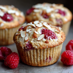 Raspberry Almond Protein Muffins : Healthy, High-Protein Breakfast Treat