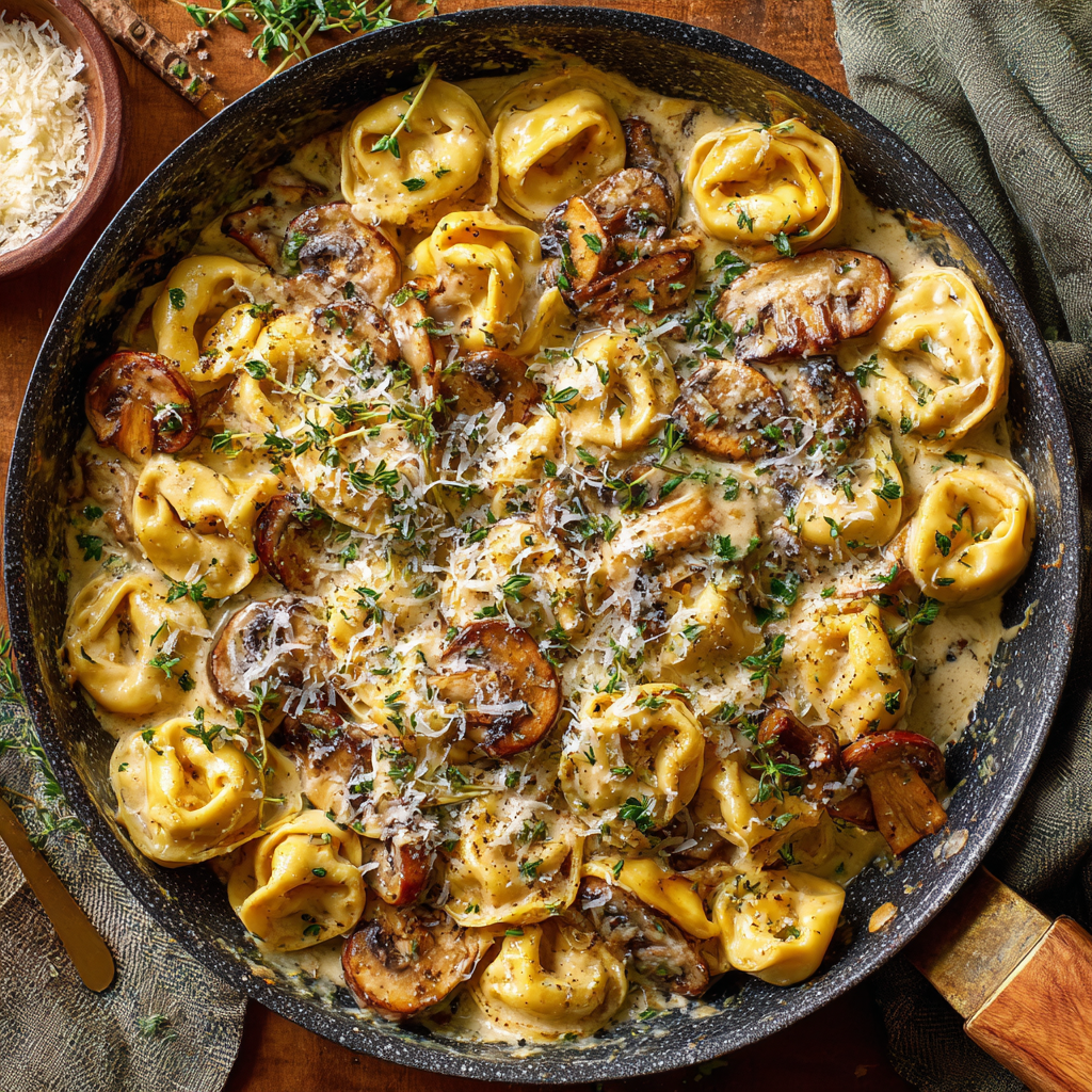 Creamy Mushroom Tortellini : Earthy, Luxurious, and One-Pan Easy