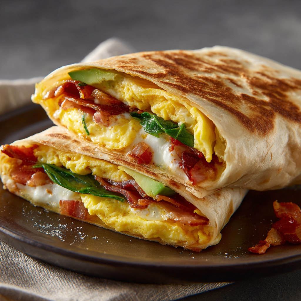 Crispy Breakfast Smash Wrap with Egg and Cheese