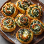 Spinach and Cheese Puff Pastry Rolls : Flaky, Cheesy, and Crowd-Pleasing